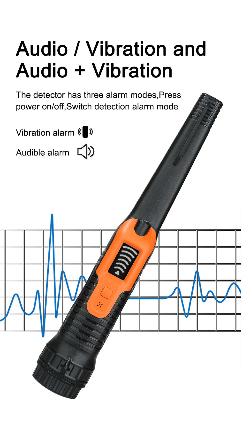 High sensitivity handheld metal detector HS-12 positioning rod underground treasure hunting metal detector small and portable
