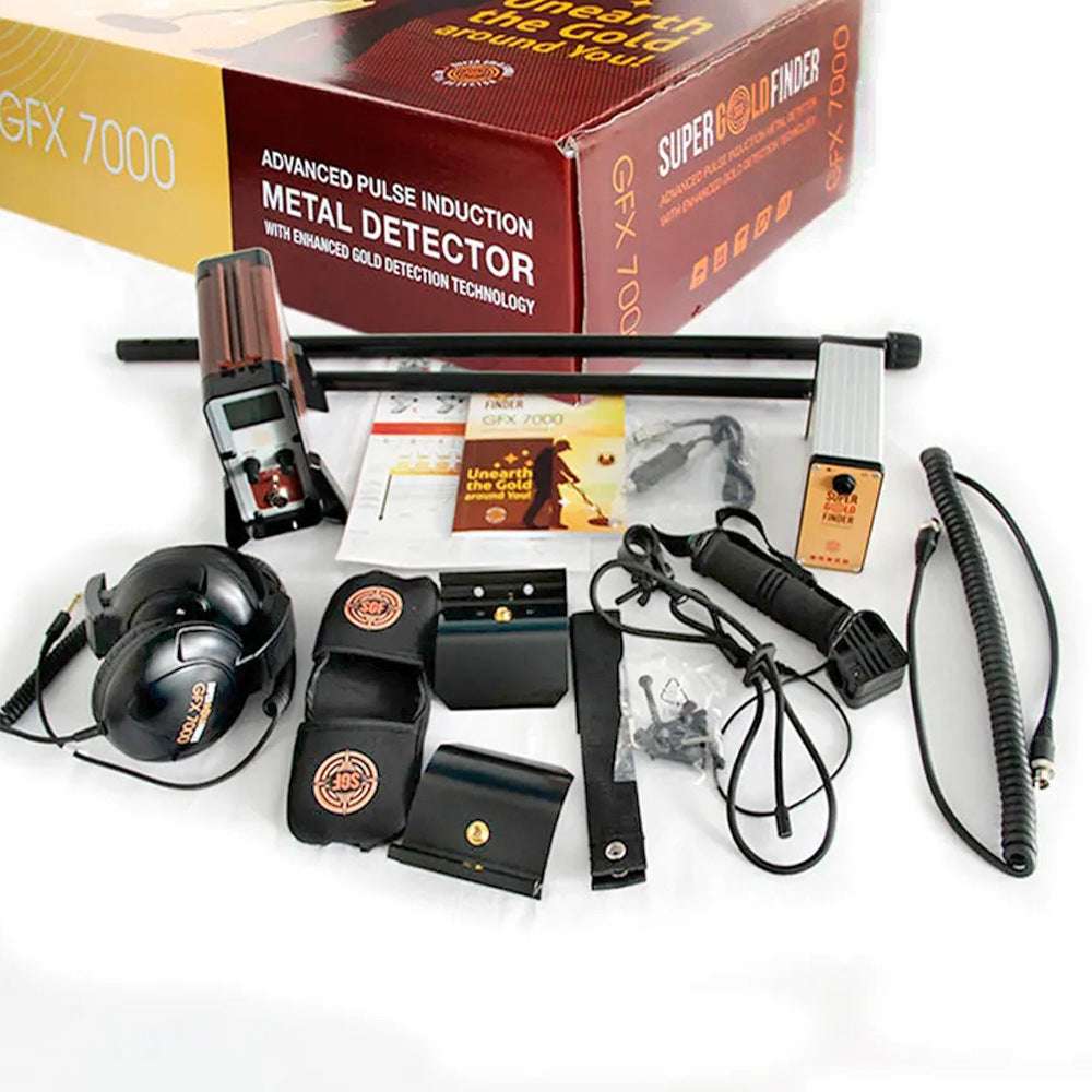 GFX7000 underground metal detector, gold sand treasure hunting device, pan detector, LCD screen display, iron removal