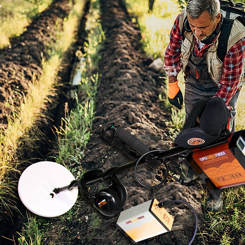 GFX7000 underground metal detector, gold sand treasure hunting device, pan detector, LCD screen display, iron removal