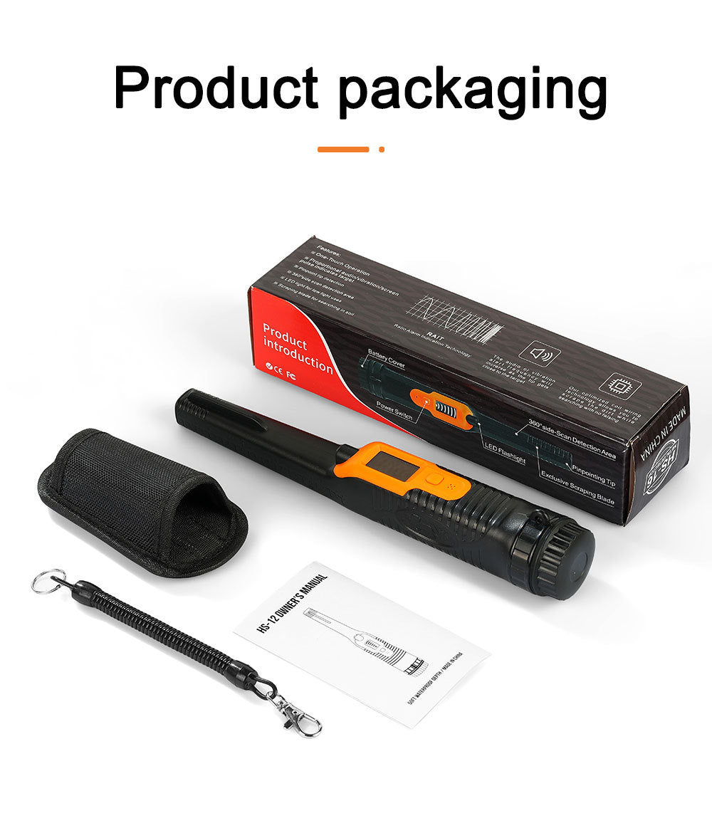 High sensitivity handheld metal detector HS-12 positioning rod underground treasure hunting metal detector small and portable