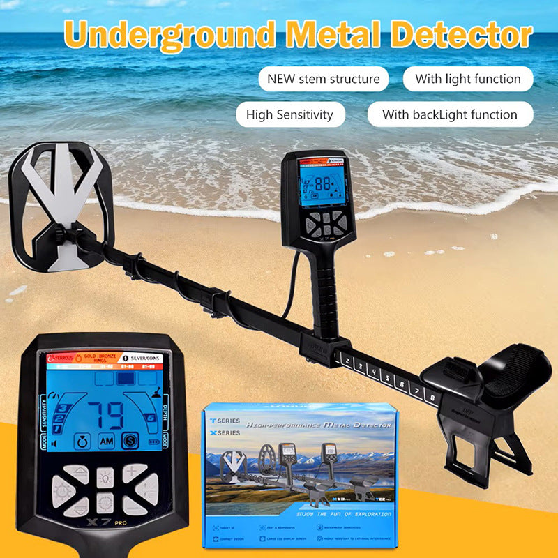 Professional metal detector X7 gold, silver and copper detection new outdoor treasure hunting device