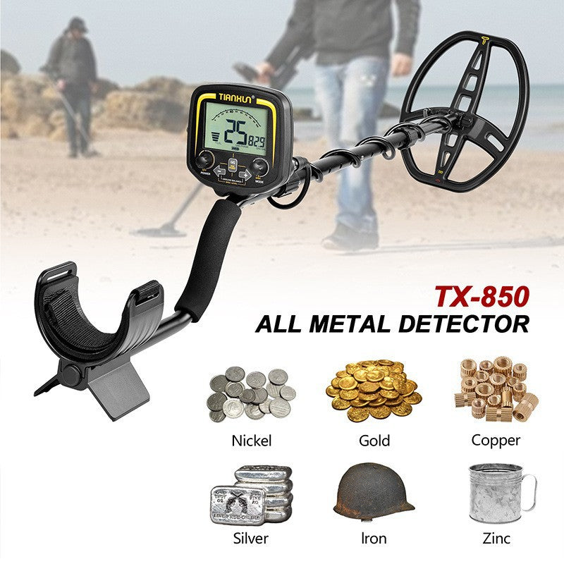 TX-850 professional metal detector with high sensitivity and waterproof dual D-type search coil can detect depths of 3 meters