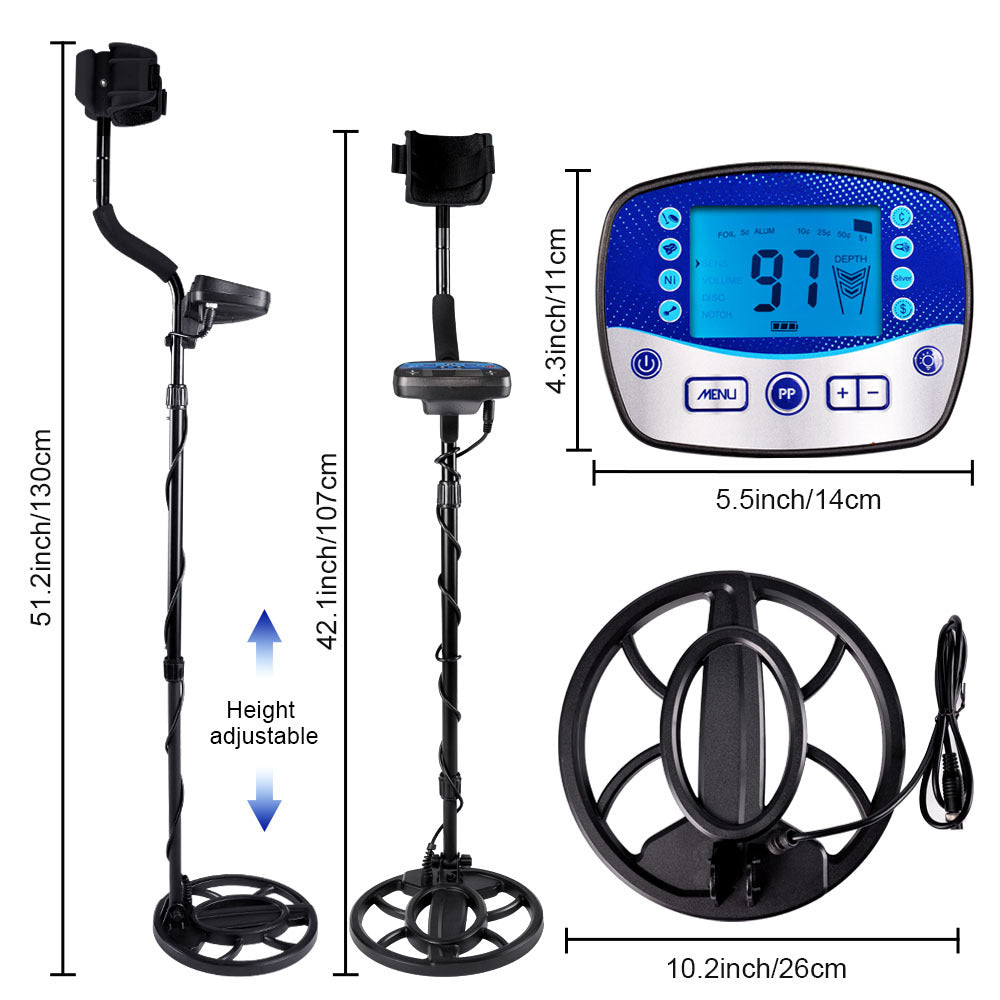 T11 metal detector LCD display one click iron beach outdoor historical treasure hunting device