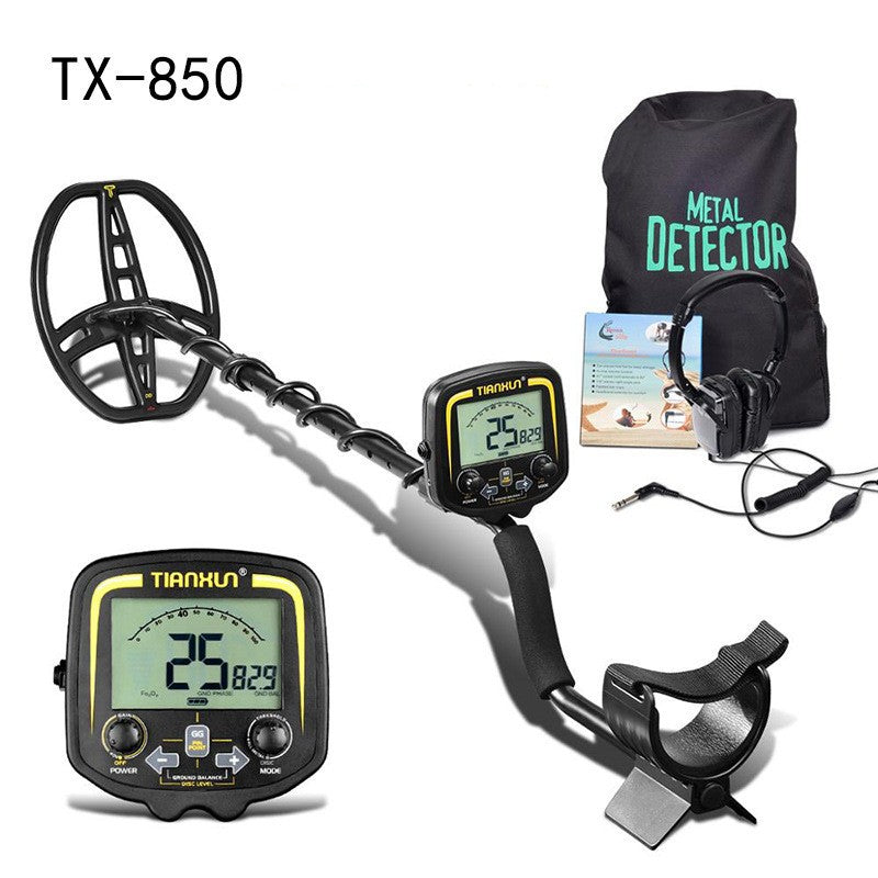 TX-850 professional metal detector with high sensitivity and waterproof dual D-type search coil can detect depths of 3 meters