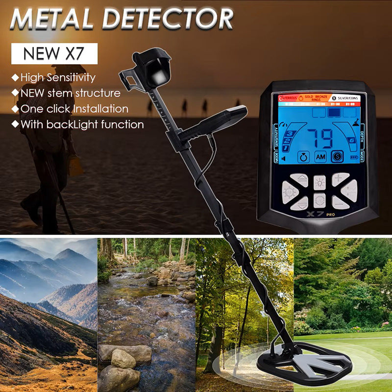 Professional metal detector X7 gold, silver and copper detection new outdoor treasure hunting device