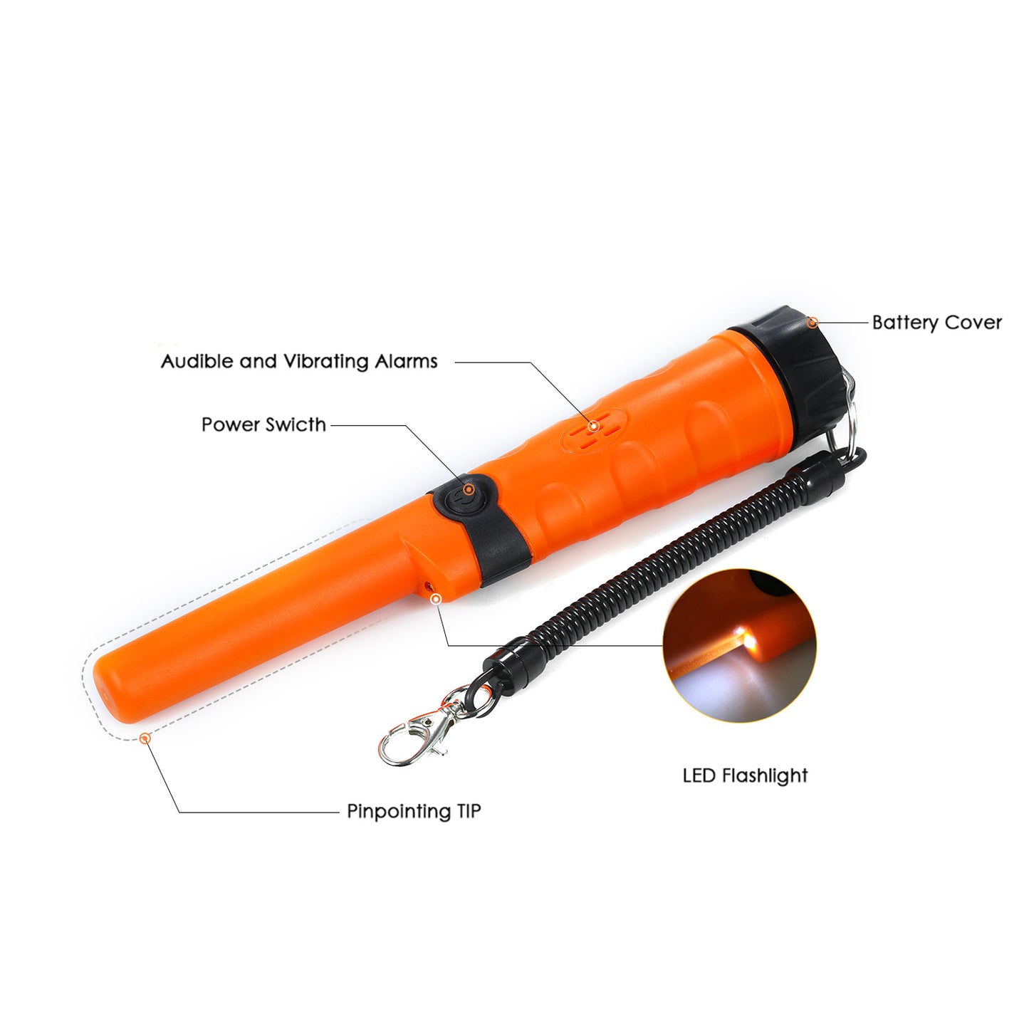 Metal Detector Wand MD970 Fully Waterproof High Sensitivity
