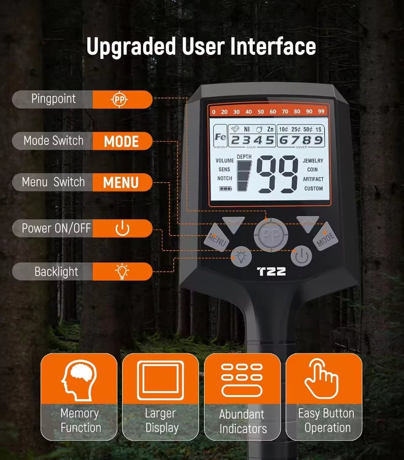 Professional metal detector T22 Industrial metal detector High performance long-distance underground metal detector