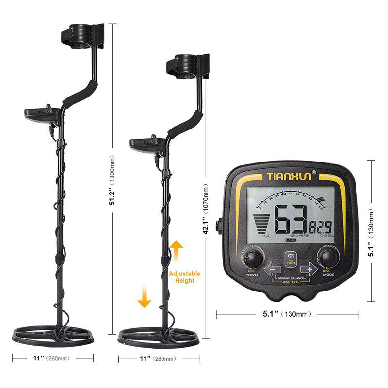 TX-850 professional metal detector with high sensitivity and waterproof dual D-type search coil can detect depths of 3 meters
