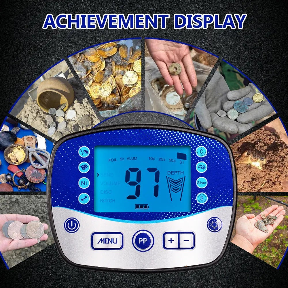 T11 metal detector LCD display one click iron beach outdoor historical treasure hunting device