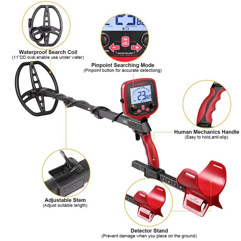 Metal Detector for Adults TX-850L Underground Gold Detector Outdoor Gold Exploration