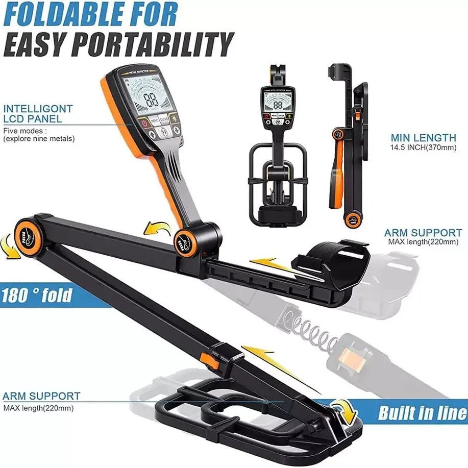 New folding metal detector TX640 gold detector gold silver copper aluminum underground metal detector exploration