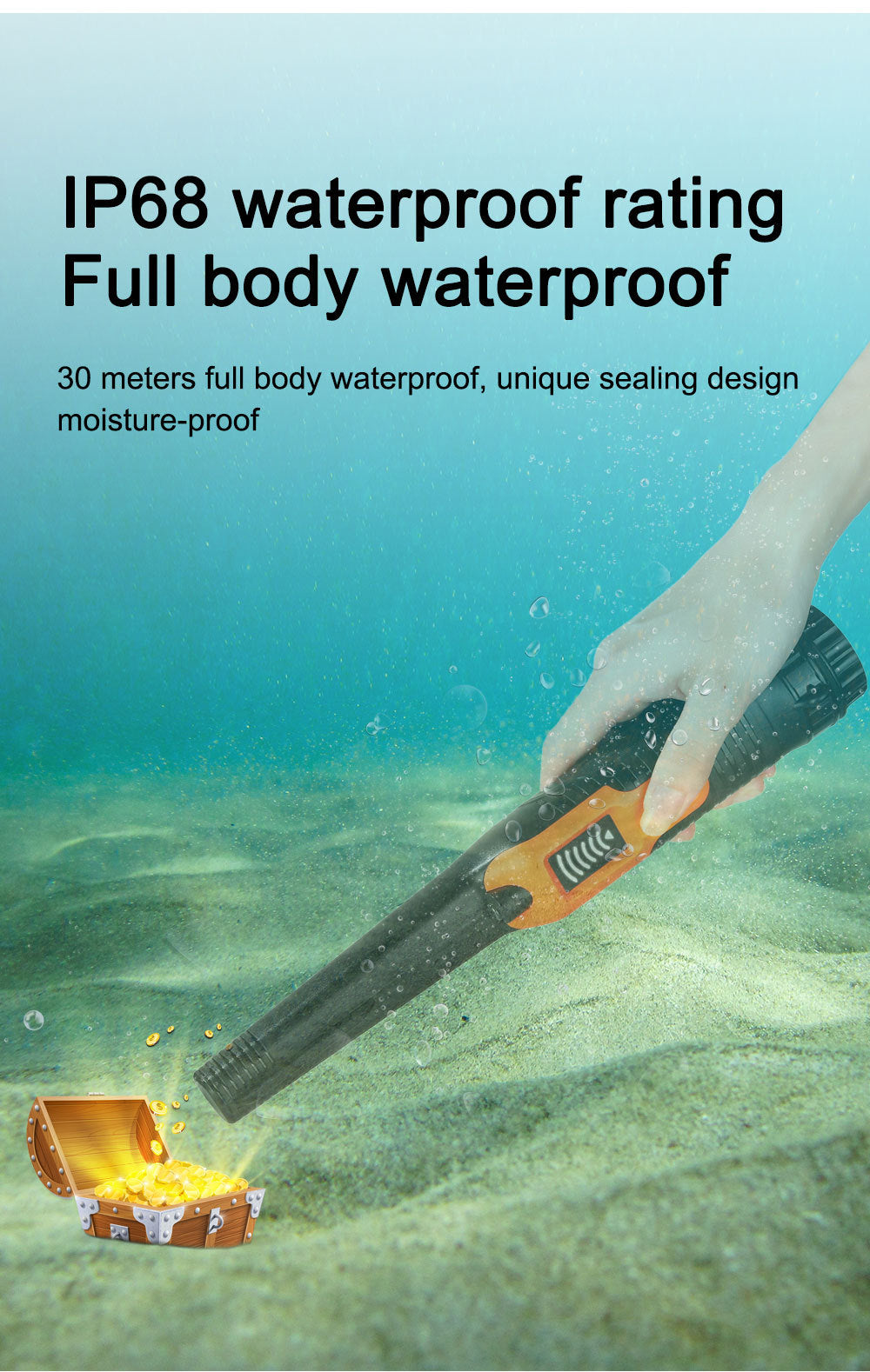 High sensitivity handheld metal detector HS-12 positioning rod underground treasure hunting metal detector small and portable