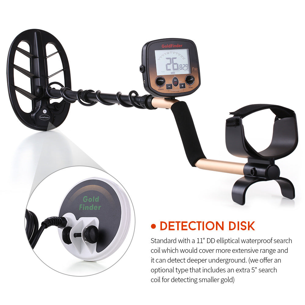 Metal Detector for Adults Gold Finder FS2 Underground Metal Detector LCD Display Gold Beetle High Precision Treasure Hunter