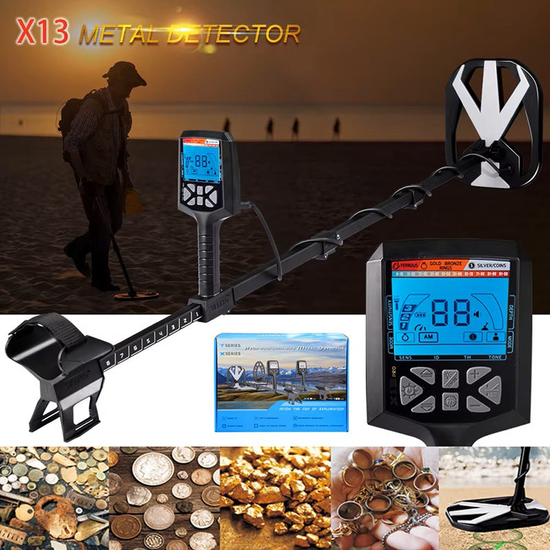 X13 underground metal detector outdoor handheld portable LCD display gold, silver, copper, iron treasure hunting locator