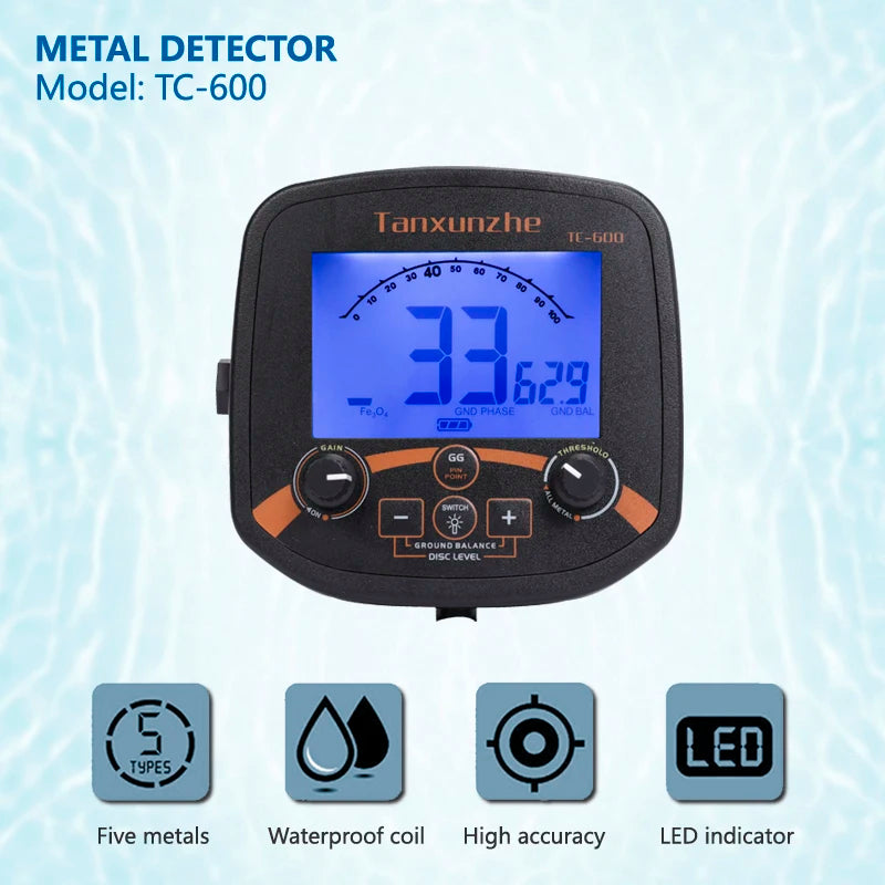 New TC-600 Underground Metal Detector Gold and Silver Detector Treasure Hunter Antique Treasure Detector