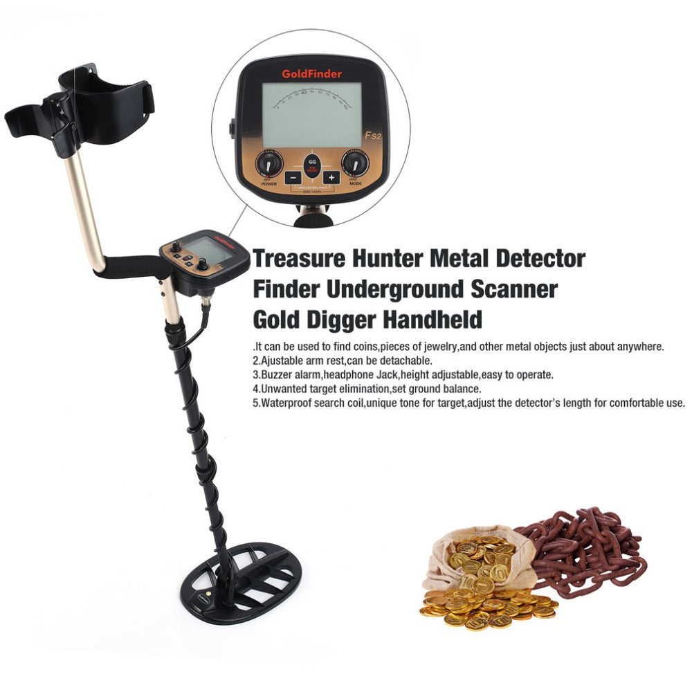 Metal Detector for Adults Gold Finder FS2 Underground Metal Detector LCD Display Gold Beetle High Precision Treasure Hunter