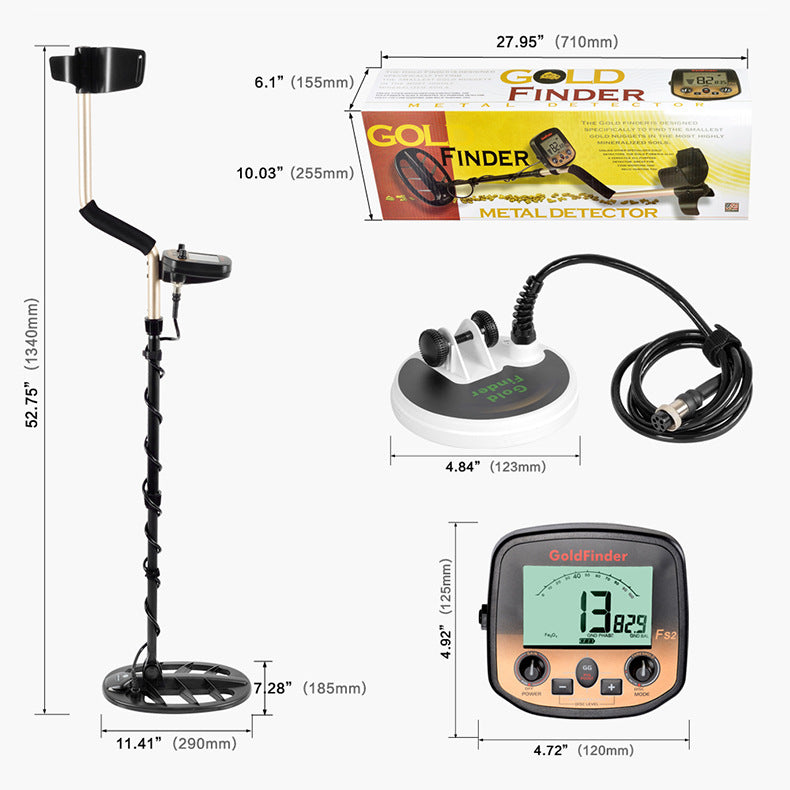 Metal Detector for Adults Gold Finder FS2 Underground Metal Detector LCD Display Gold Beetle High Precision Treasure Hunter