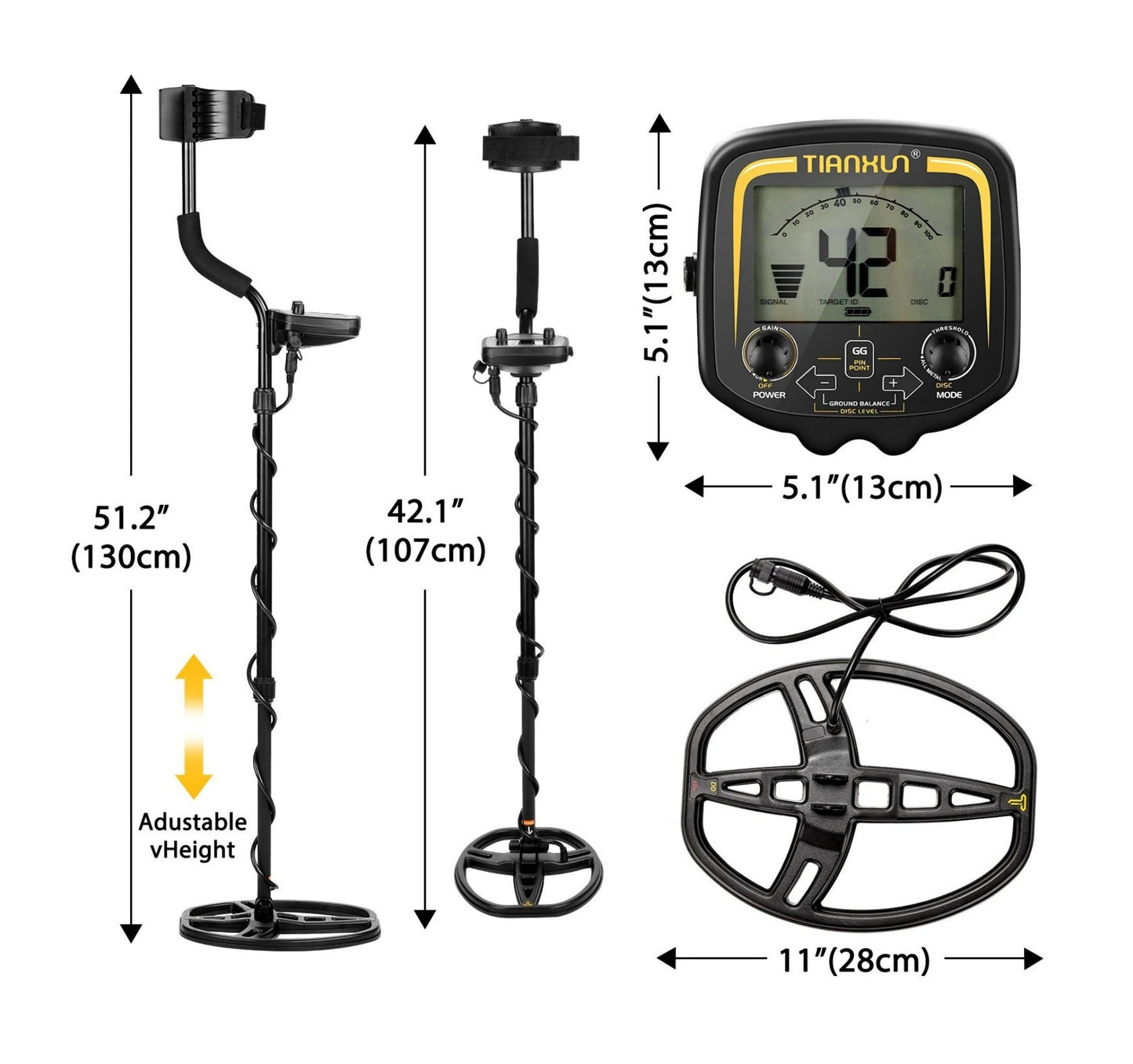TX-850 professional metal detector with high sensitivity and waterproof dual D-type search coil can detect depths of 3 meters