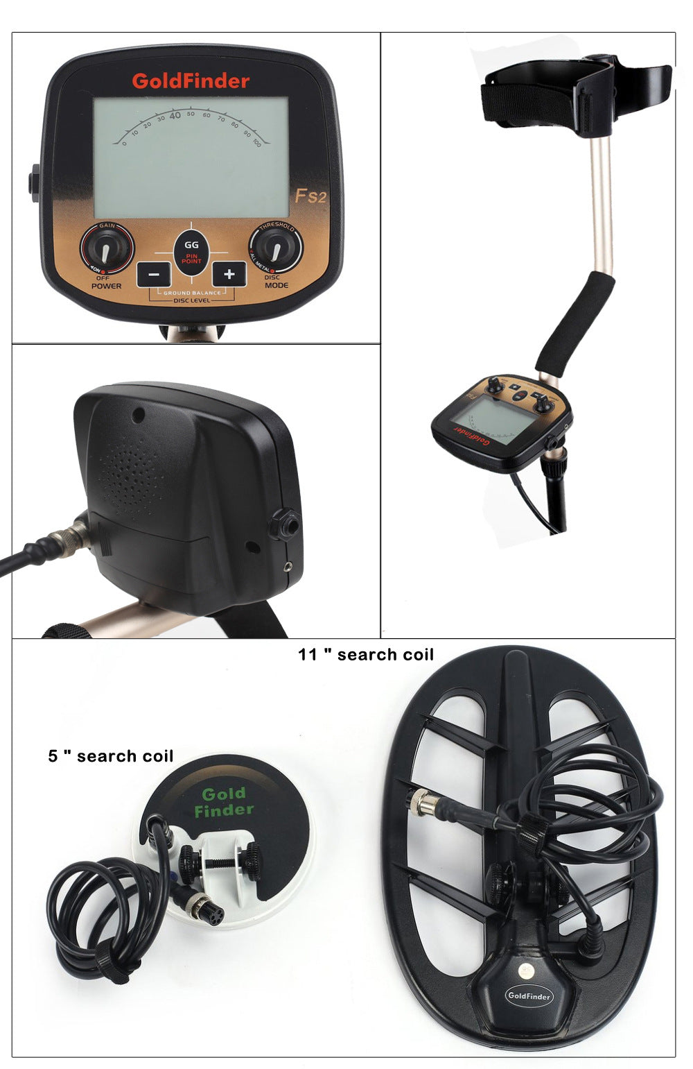 Metal Detector for Adults Gold Finder FS2 Underground Metal Detector LCD Display Gold Beetle High Precision Treasure Hunter