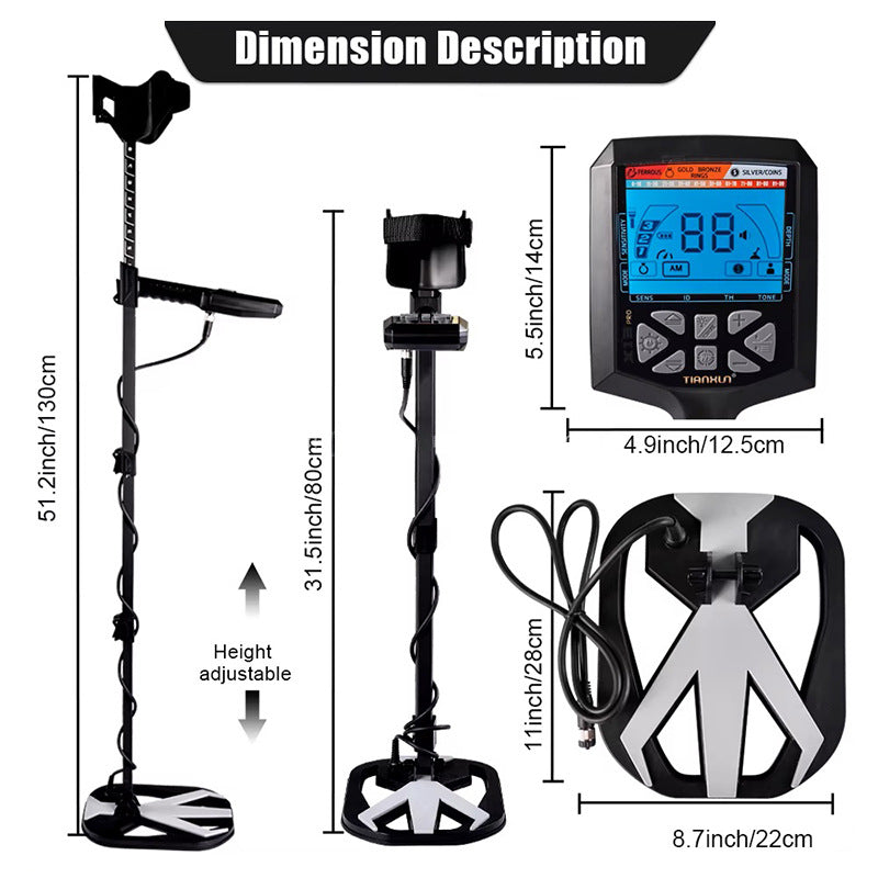 X13 underground metal detector outdoor handheld portable LCD display gold, silver, copper, iron treasure hunting locator