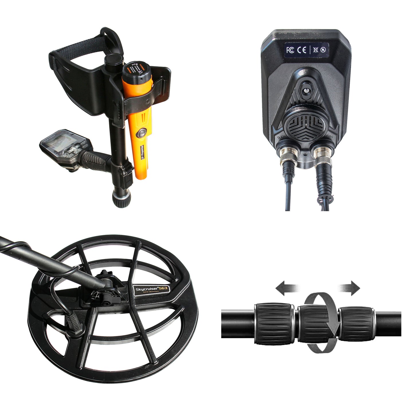 Skycruiser S63 Underground Metal Detector Underwater High Sensitivity Iron Removal Treasure Hunt Gold, Silver, Copper, Aluminum Gold Detector