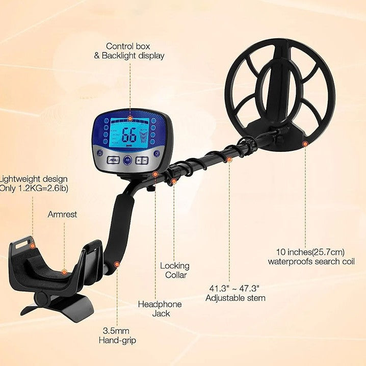 T11 metal detector LCD display one click iron beach outdoor historical treasure hunting device