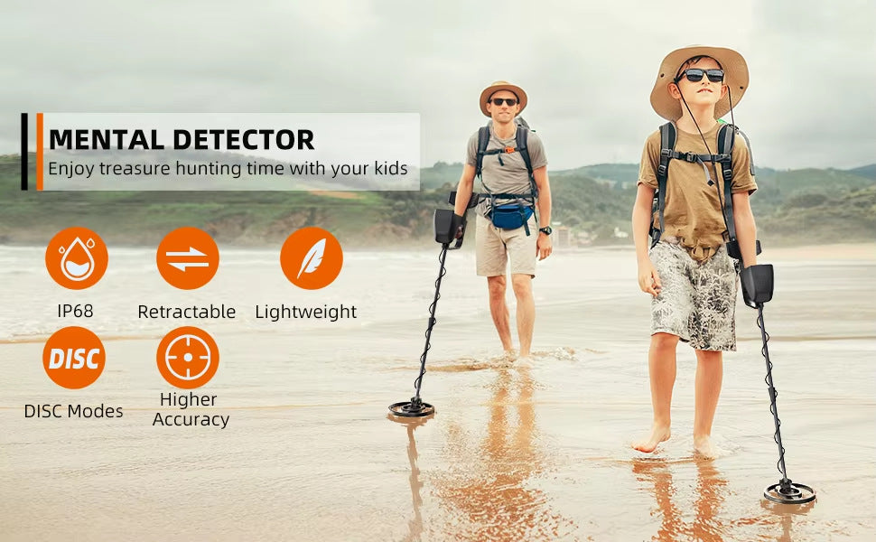 MD4070 handheld metal detector with smiling face LCD display, children's toy type beach grass underground treasure hunting
