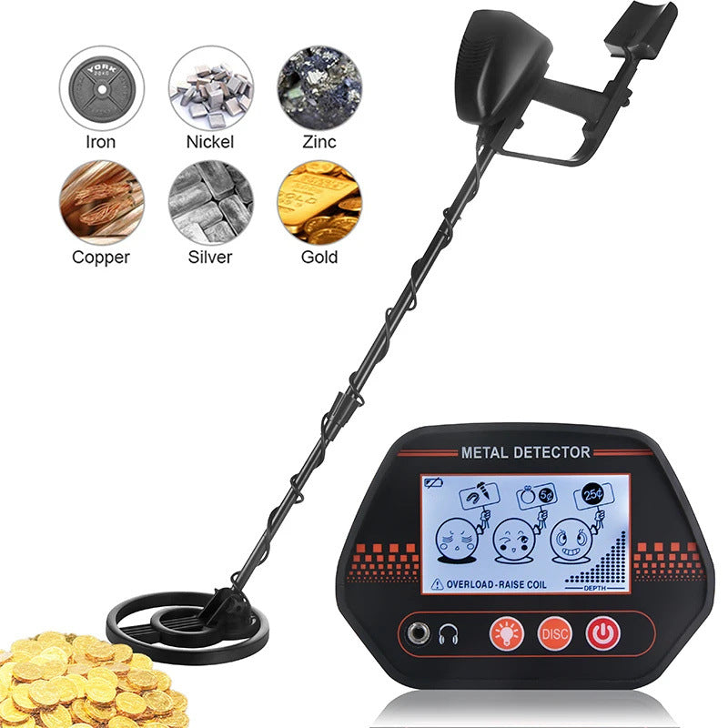 MD4070 handheld metal detector with smiling face LCD display, children's toy type beach grass underground treasure hunting