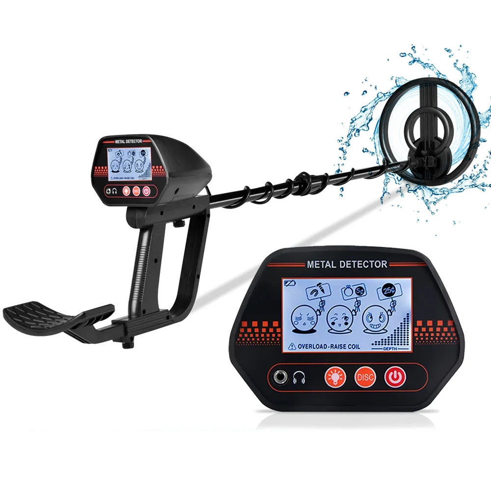 MD4070 handheld metal detector with smiling face LCD display, children's toy type beach grass underground treasure hunting