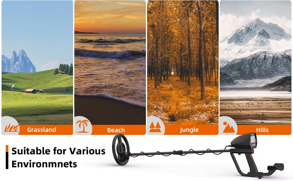 MD4070 handheld metal detector with smiling face LCD display, children's toy type beach grass underground treasure hunting
