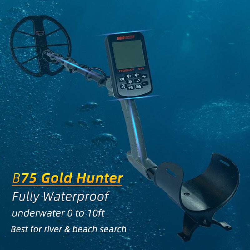 New B75 Handheld Underground Metal Detector with Waterproof LCD Backlight Digital Gold, Silver and Copper Treasure Detector