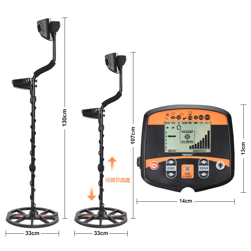 10 meter underground metal detector 960 high sensitivity for outdoor exploration of gold, silver, copper coins, and archaeological treasures in old houses. Sound report of the instrument