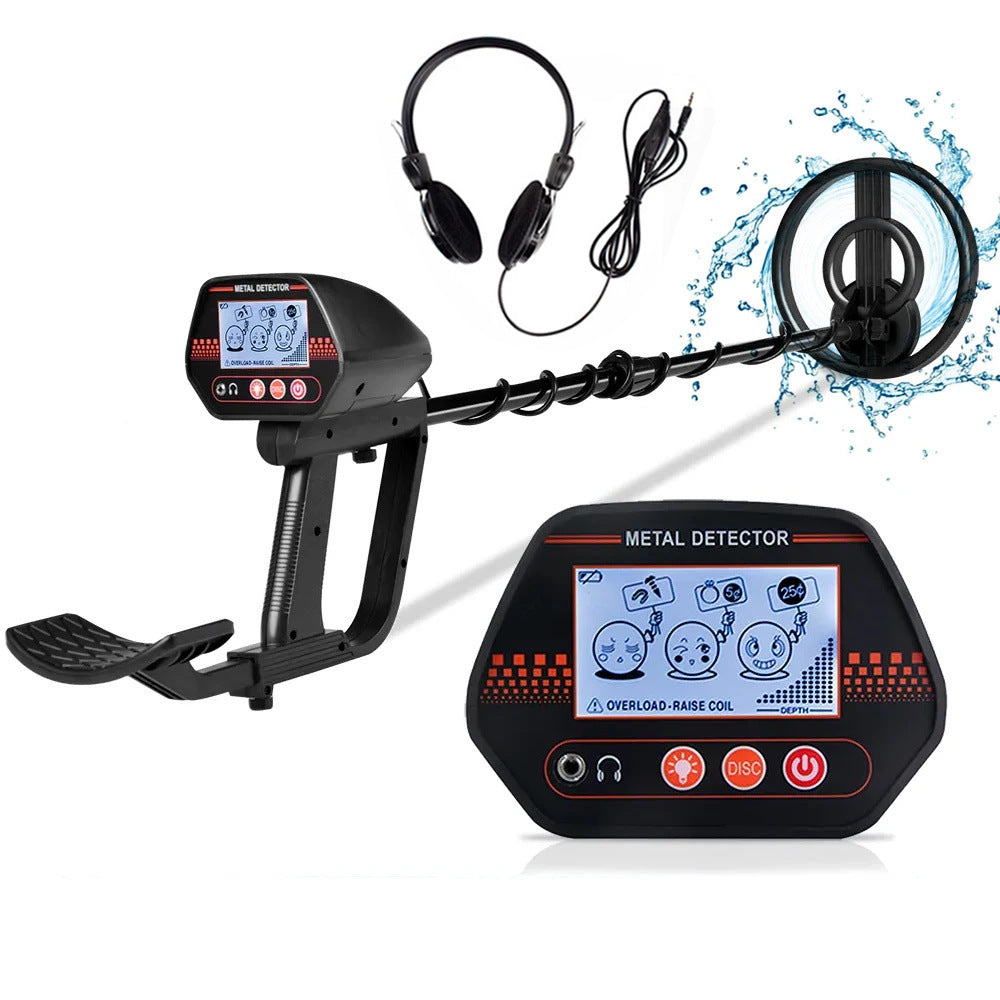 MD4070 handheld metal detector with smiling face LCD display, children's toy type beach grass underground treasure hunting
