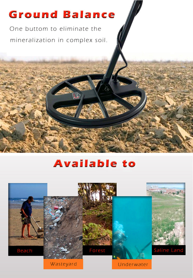 New B75 Handheld Underground Metal Detector with Waterproof LCD Backlight Digital Gold, Silver and Copper Treasure Detector