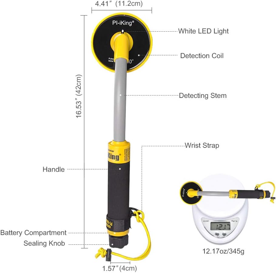 PI-iking 750 Fully Waterproof Hand Held Metal Detector 30m Underwater Diving