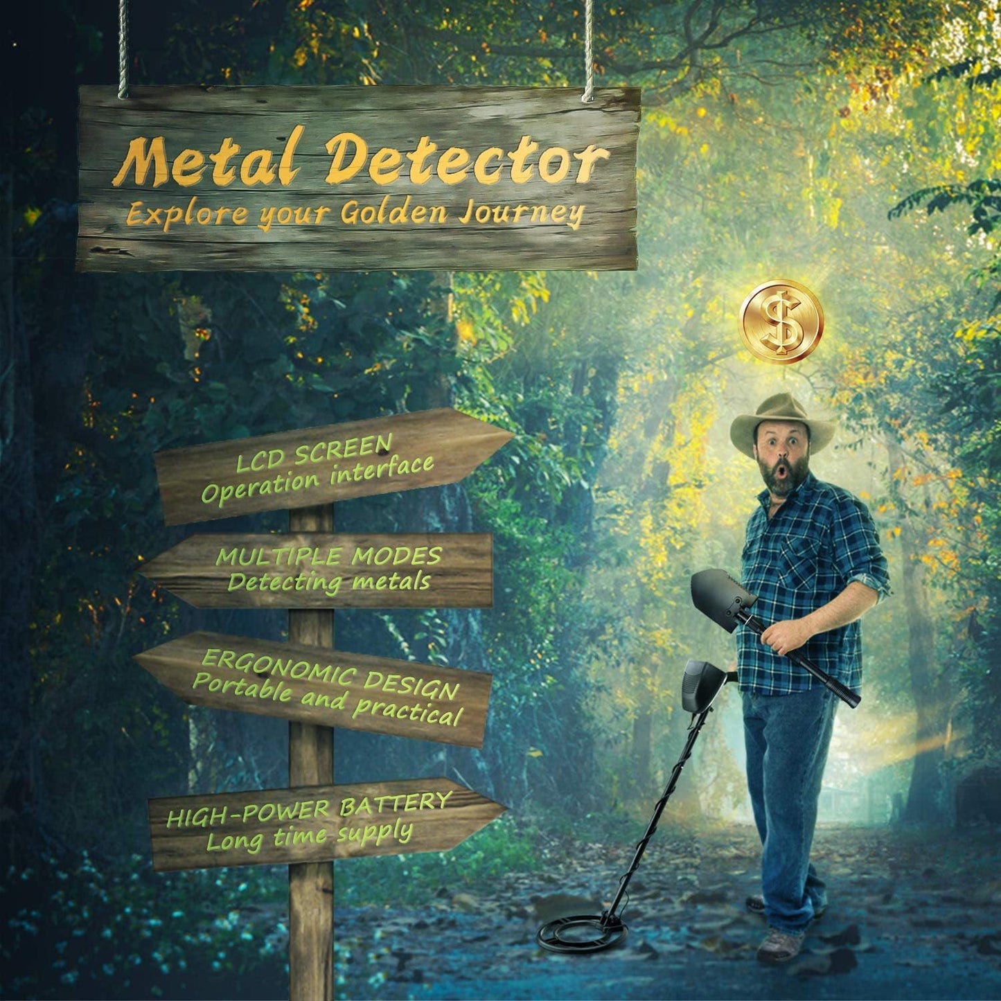 MD-3030 Portable Underground Metal Detector MD3030 Quick Shooter Gold Detector