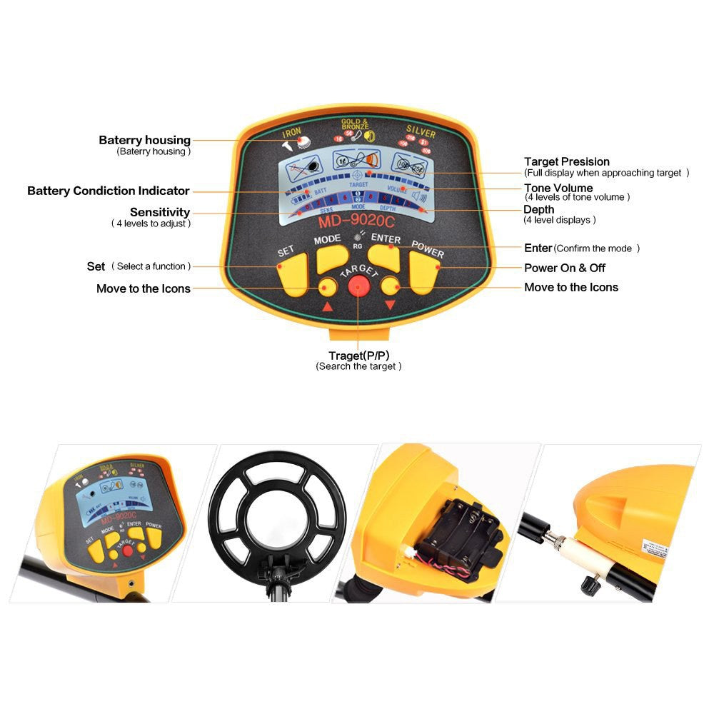 MD-9020C Metal Detector Gold Digger Treasure Hunter