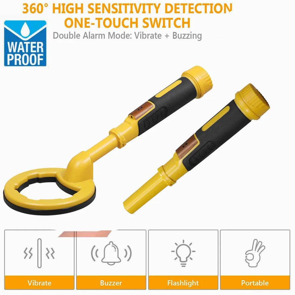 Metal Detector Pulse Pinpointer Induction Diving Treasure Waterproof Metal Detector Hand Held Metal Finder