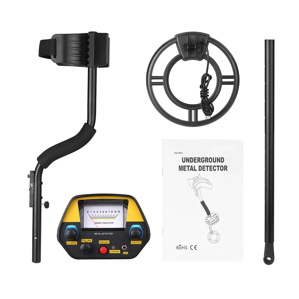 Metal Detector MD-3031 Metal Finder Inductor Gold Treasure Hunter Seeker 1.8m Depth
