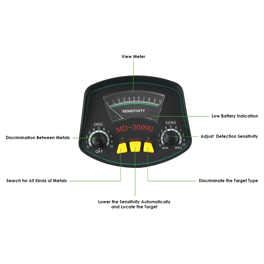 Professional MD3009II Underground Gold Metal Detector Ground Metal Detector