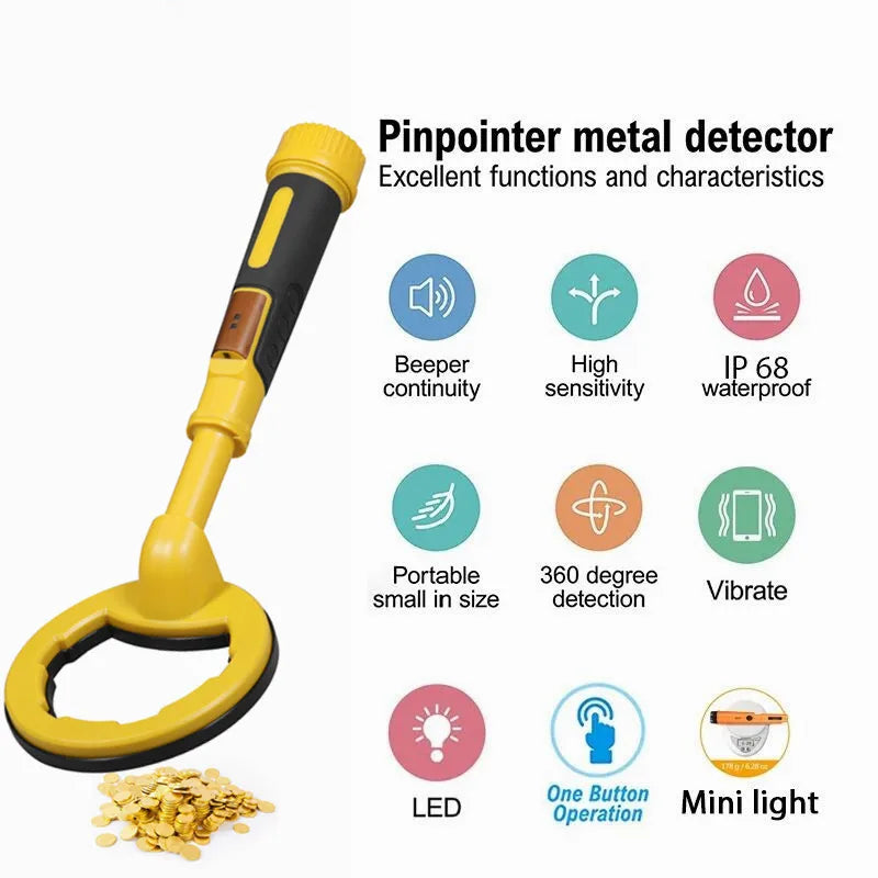 Metal Detector Pulse Pinpointer Induction Diving Treasure Waterproof Metal Detector Hand Held Metal Finder