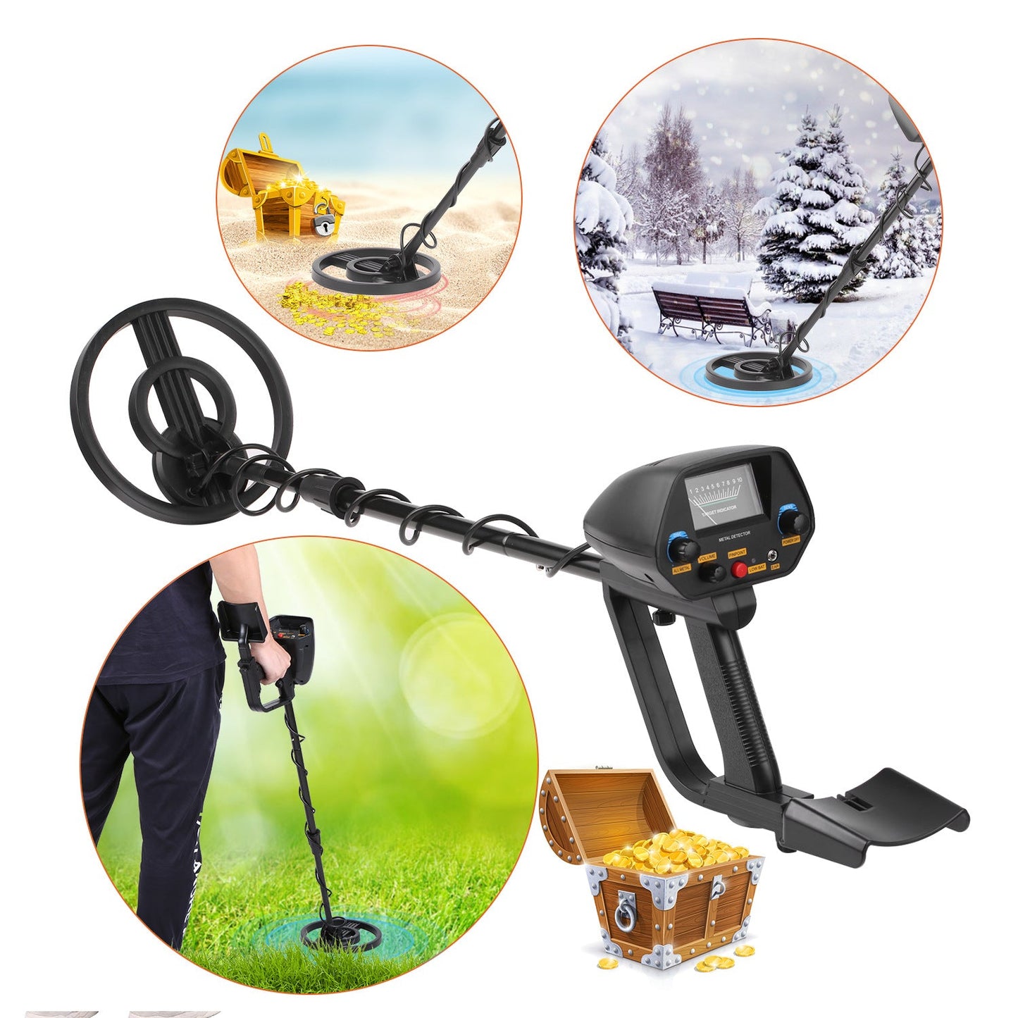 Waterproof Underground Gold Metal Detector Finder TX-910 MD910 Treasure Detecting Pinpointer