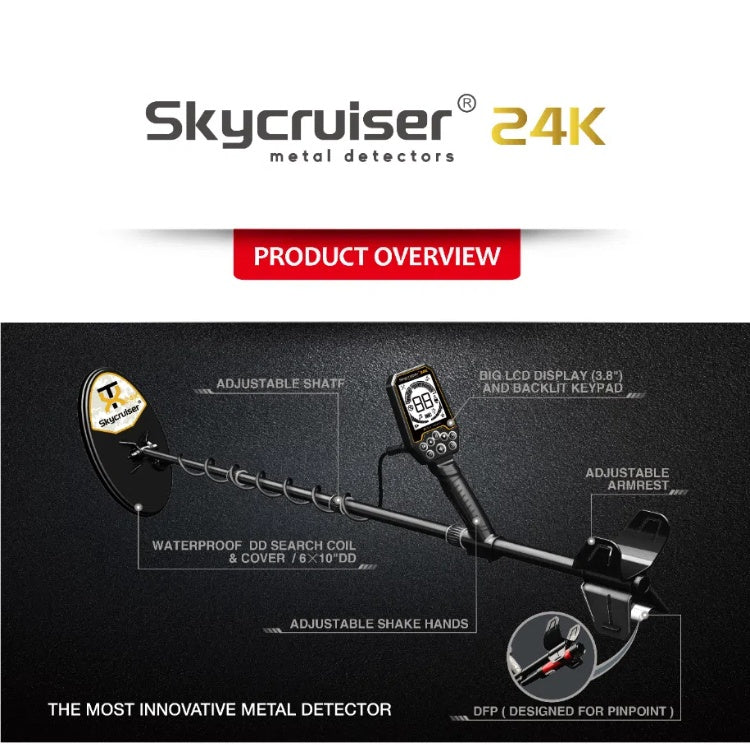 Skycruiser 24K Metal Detector for Adults Detecting Sand Gold High-Precision