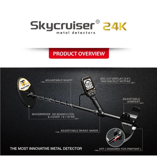 Skycruiser 24K Metal Detector for Adults Detecting Sand Gold High-Precision