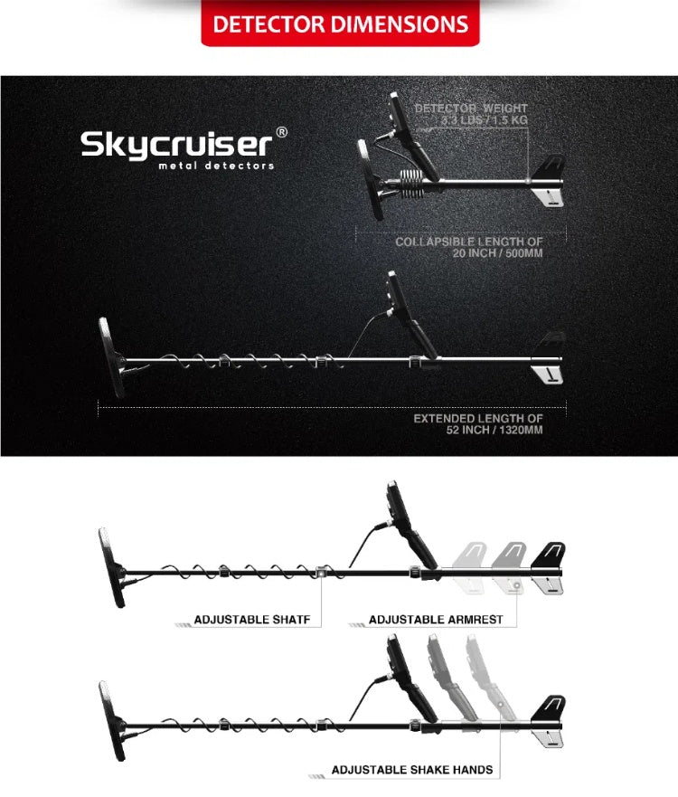 Skycruiser 24K Metal Detector for Adults Detecting Sand Gold High-Precision