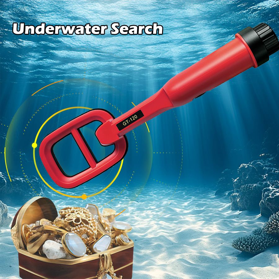 Metal detector GT-120 waterproof positioning rod for diving and salvaging cattle stomachs, detecting iron, gold, silver, copper, underground treasure hunting, jewelry and gold
