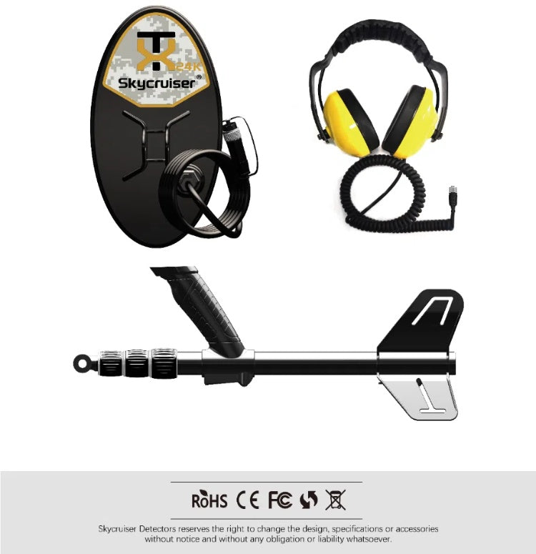 Skycruiser 24K Metal Detector for Adults Detecting Sand Gold High-Precision