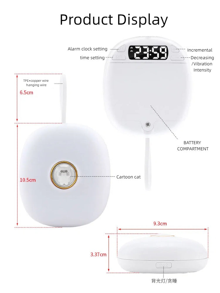 New Strong Vibration Alarm Clock for Students to Wake Up with Creative Cute Pet Mute Deaf LED Digital Clock