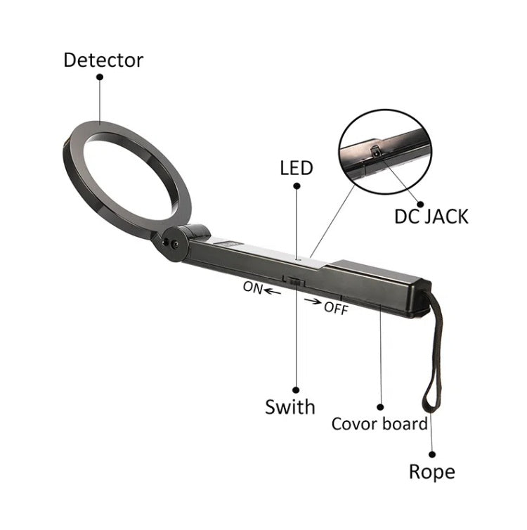 TS-80 Handheld Metal Detector Portable Foldable High Sensitivity Station Terminal Airport School Court Security Detector