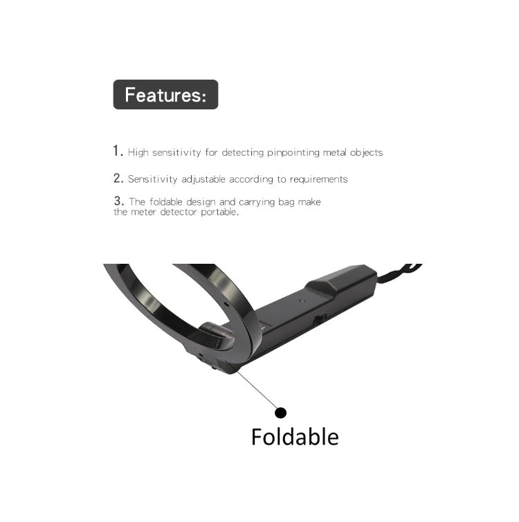 TS-80 Handheld Metal Detector Portable Foldable High Sensitivity Station Terminal Airport School Court Security Detector